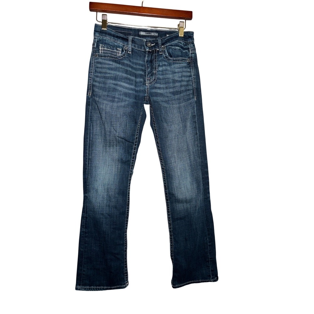BKE Aiden Bootcut Jeans 26 Dark Wash Denim Stretch Contrast Stitching Y2K Street